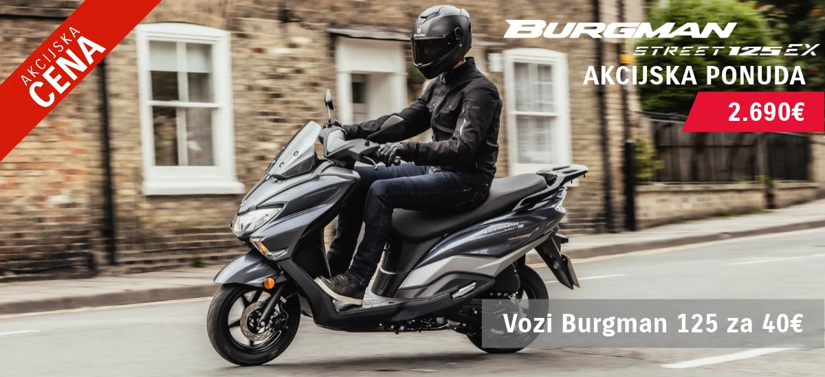 Suzuki Burgman 125 - mala potrošnja, tiho pokretanje i posebna cena za modele sa lagera